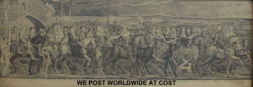 William Blake engraving of Chaucer's Canterbury Pilgrims (22 x 63cm)
