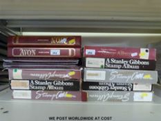 Ten empty Stanley Gibbons albums and a quantity of album refill pages