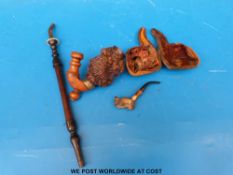 A carved Meerschaum pipe,