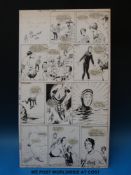 Leslie Crowther three black & white original art pages by artist Tom Kerr