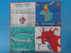 A silk handkerchief commemorating the Olympic Games,