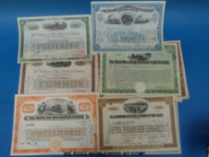Twelve share certificates relating to railways in Cuba and America