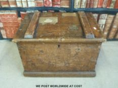 A 19thC pine travelling box with GWR Cockermouth,