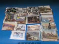 A large selection of postcards to include oilettes by Charles E Flower of Cambridge Colleges,
