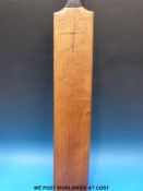 Signed cricket bat West Indies v Essex 1939