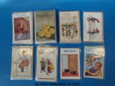 Approximately 100 comic postcards