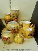 A small collection of Aynsley Orchard Gold ceramics