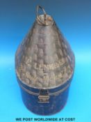 A 19thC metal military hat case with named E. Lenke Esq., 3rd South Midland R.F.