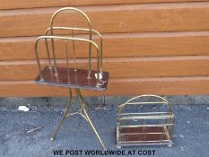 Two early 20thC brass magazine racks