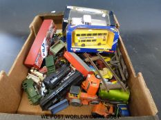 A quantity of diecast vehicles to include Dinky and Corgi, a Dinky diesel roller,