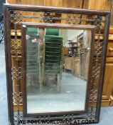 A metal and wood framed mirror (overall size 90x110cm)