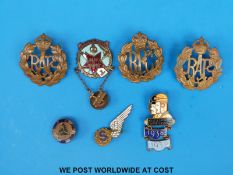 A small collection of flying related badges to include WWI RFC and RAF examples,