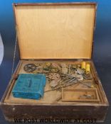 A collection of Meccano in wooden box with four lift out trays,