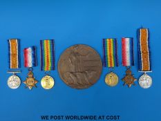 Two WWI medal trios, awarded to the Heath brothers of Wotton-Under-Edge,