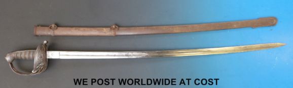 An 1827 pattern British Rifle Officer's sword and scabbard,