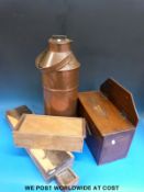 An ebony games box, carpet bowls set,