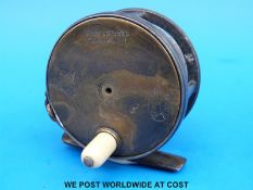Hardy Brothers of Alnwick brass faced 'Perfect' fly/trout fishing reel.