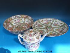 A large oval famille rose platter,