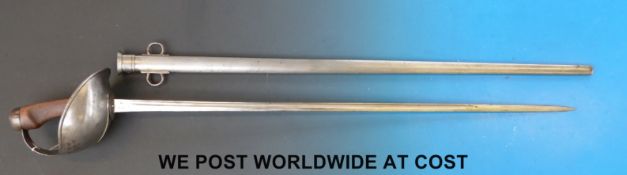 A 1908 pattern Army Officer's Cavalry sword and scabbard, ministry marks,