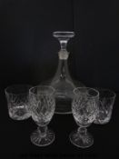 Seven Waterford crystal port glasses; two Waterford tumbles,