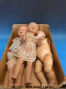 Three bisque dolls largely for restoration/parts one Porzenan fabrik - Burggrub 169 Germany to head