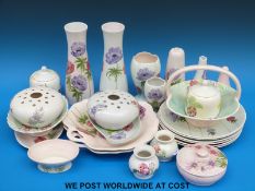 A large selection of Radford pottery including vases, jam pots,