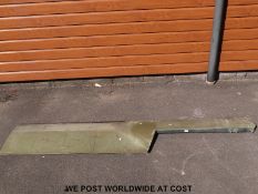 A cut down helicopter blade, by repute ex Chinook, marked 330A - 11.0012.82 and dated 30.1.