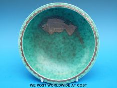 Gustavsberg Argenta bowl decorated with a fish by Wilhelm Kage (5cm tall,