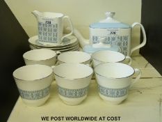 A Royal Doulton tea set in Counterpoint pattern