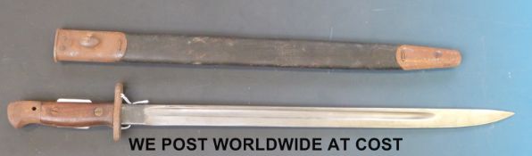 A 1907 Wilkinson bayonet in scabbard