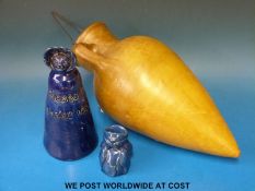 A Brannam Pottery 'Please To Shake Me' bell,