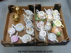 A collection of 21 teapots to include Paragon, Royal Winton Grim wades, Tuscan etc.