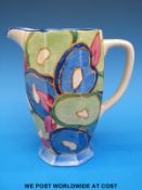 A Clarice Cliff Fantasque Newport Pottery pedestal jug in Blue Chintz (15.