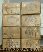 Eight vintage wooden cheese boxes