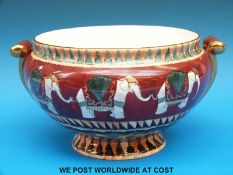 A Christina Tomlinson of Woodchester hand decorated pedestal fruit bowl (30cm diameter)