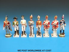 Eight ceramic military figures,
