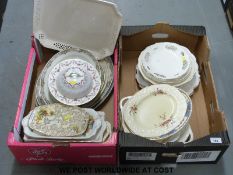 A large collection of meat, sandwich and serving plates to include Woodsons,