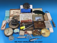 A box of fishing tackle, mainly trout and salmon including flies,