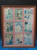 Three framed and glazed sets of French advertising cards