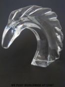 Daum crystal sculpture of a stylised horses head,