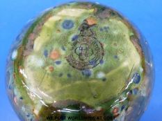 A Royal Doulton high fired green flambé vase with early Doulton mark,