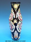 A Moorcroft large trial vase decorated in Cathedral pattern (26cm tall)