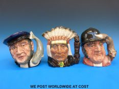 Three large Royal Doulton character jugs