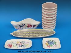 Five pieces of Poole pottery