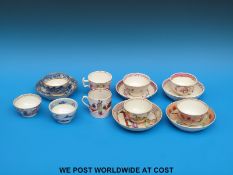 A collection of 18thC tea bowls and saucers including Chinese,