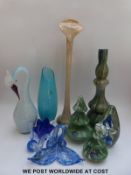 A collection of decorative glassware by Royal Doulton, Murano,