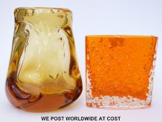 Two Whitefriars glass vases,