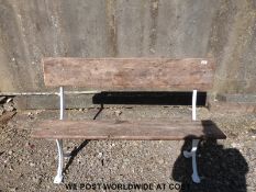 A garden bench with cast iron ends (length 122cm)