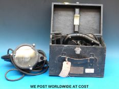 A cased Aldis signalling lamp and another similar example