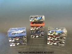Eleven Minichamps Pauls Auto Art 1:43 scale diecast model Formula 1 cars,